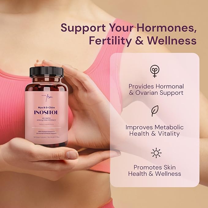 Premium Inositol Supplement Bundle - Myo-Inositol & D-Chiro Inositol Supplement for Women 4100mg (40:1 Ratio) – 9-in-1 Hormonal & Metabolic Support with Folate, Vitamin B6, B12, D3, Zinc & Chromium