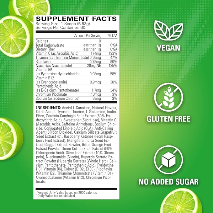 EHP Labs x Ghostbusters OxyShred Pre Workout Powder & Shredding Supplement - Preworkout Powder with Acetyl L Carnitine, Energy Boost Drink - Slimer Lime, 60 Servings