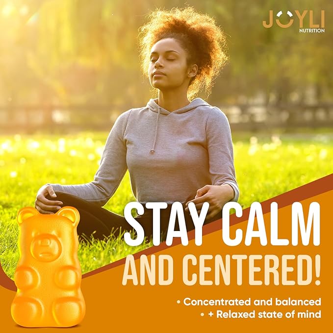 Joyli L Tyrosine Gummies 1000MG - L-Tyrosine Supplement for Kids & Adults - Calm & Focus Gummies for Brain, Memory, Mood, and Energy - 500mg L- Tyrosine Powder per Gummy - Vegan, Gluten-Free