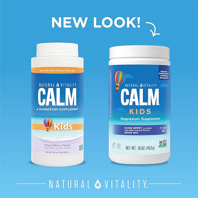 Natural Vitality Calm Sleep, Magnesium Citrate, Sleep Aid Drink Mix, GABA, Sleep Aid, Vegan, Gluten Free & Non-GMO, Mixed Berry Flavored, 16 oz.