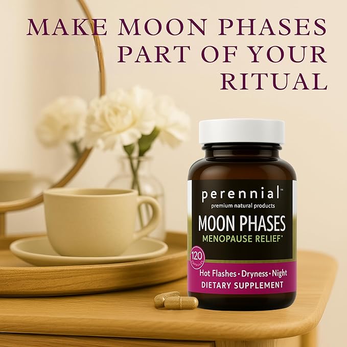 Perennial Life Moon Phases Menopause Relief Formula - Natural Hormonal Support Supplements 120 Capsules - Made of Herbs