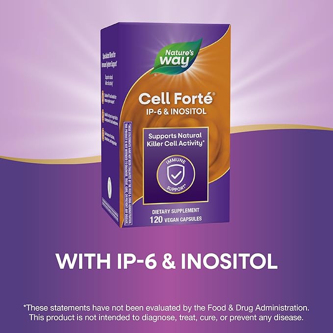 Nature's Way Cell Forté IP-6 & Inositol, Supports Natural Killer Cell Activity*, Immune Support*, with Calcium, Phosphorus & Magnesium, Gluten-Free, Vegan, 120 Capsules
