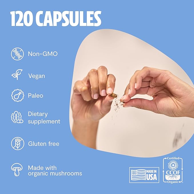 FreshCap 5-in-1 Calm Magnesium Glycinate Supplement, 7000mg Reishi Mushroom Capsules, Calm Magnesium, Natural Calm Magnesium Supplement, St Johns Wort Extract, Ashwagandha Magnesium, Ayurveda