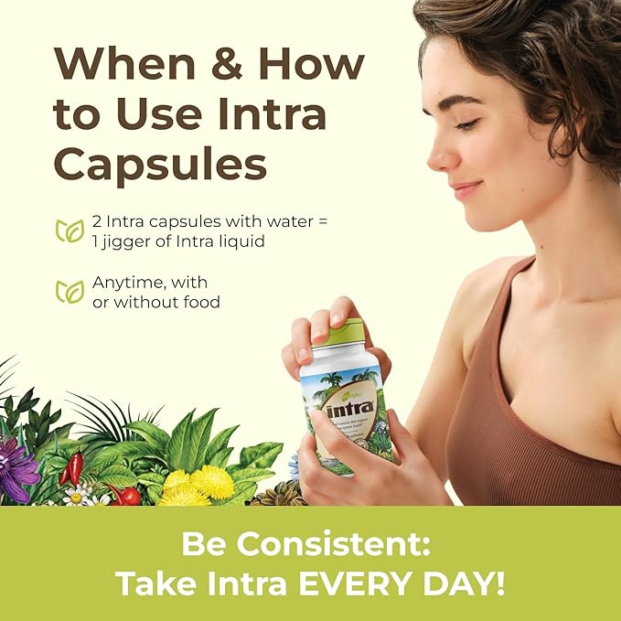 Intra Lifestyles Capsules - Herbal Supplement for Immune Support, Detox, Digestive & Cardiovascular Health – 23 Botanical Extracts – Made in Canada – 64 Capsules