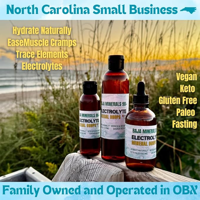 Electrolyte Drops Hydration Drops Liquid Electrolytes Trace Minerals 8 oz Bottle Over 110 Servings Nutrition Fasting Buoy Keto Paleo Celtic Organic Kosher Baja Minerals GLP1 Shilajit Magnesium