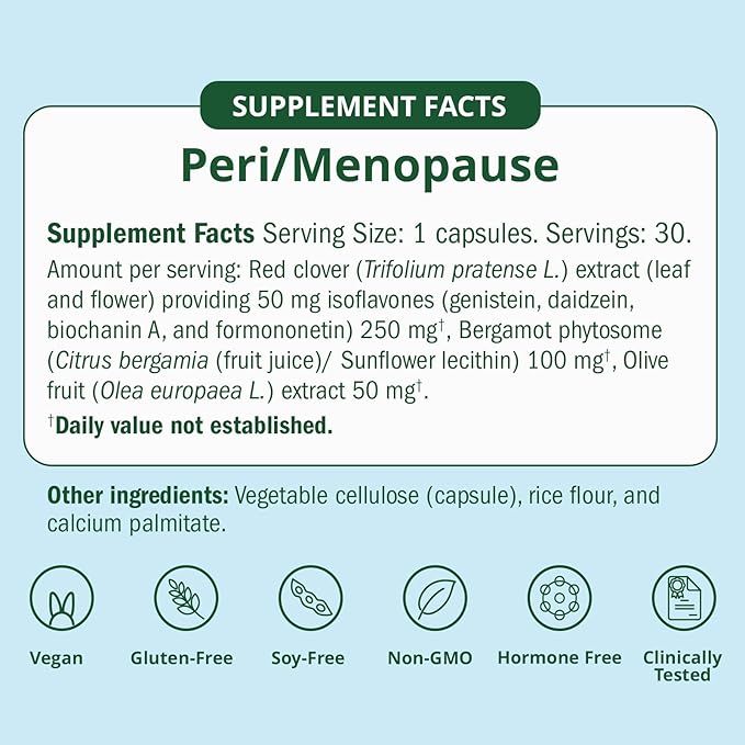Semaine Peri/Menopause Essentials, 30 Ct. - Fuller Hair, No More Hot Flashes, Hormone Balance, Better Sleep & More - Clinically-Studied, Non-Hormonal Formula