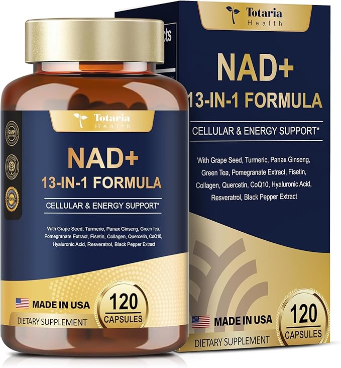 NAD Supplement for Women Men with nicotinamide riboside resveratrol,Quercetin, Betaine Boost NAD+ Levels NAD Plus Supplement for Anti Aging, Energy, Immune, Focus 120 Capsules