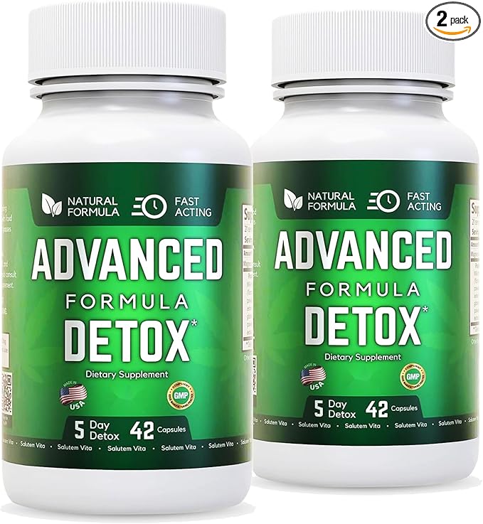 Advanced Detox Cleanse Capsules Pack of 2 |– Natural Detox & Liver Support with Milk Thistle, Licorice Powder, and NAC – 42 Capsules for Men & Women