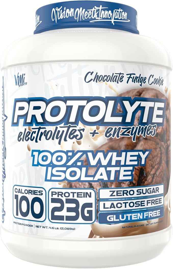 VMI Sports | ProtoLyte Whey Isolate Protein Powder | Low Calorie Whey Protein Powder for Weight Loss | Protein Powder for Muscle Gain | Digestive Enzymes | Non-GMO (Chocolate Fudge Cookie, 4.6 Pounds)