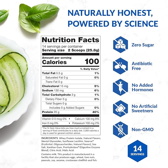 BioTrust Low Carb Lite, 20 Grams of Grass-Fed Whey Protein Isolate, 100 Calories, ProHydrolase Digestive Enzymes, Non-GMO, Free from Soy and Gluten, rBGH-Free (14 Servings) (Orange Cream)