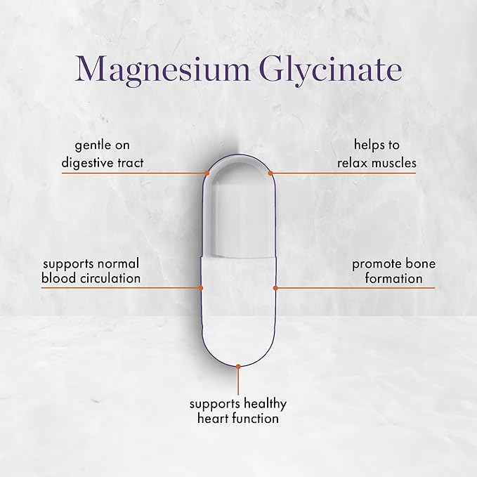 NAOMI Mighty Mg Magnesium Glycinate & Malate Complex 360mg, High Absorption Formula, Elemental Magnesium Supports Heart Health, Strong Bones, Better Sleep, Gluten-Free, Non-GMO, Vegan, 60 Veggie Caps