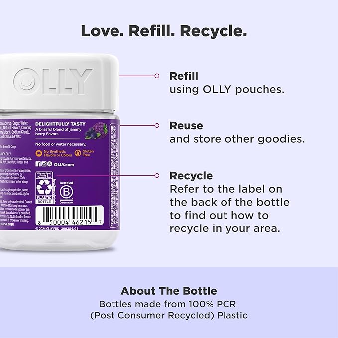 OLLY Sleep Immunity Melatonin Gummy, Vitamin C, Zinc, Echinacea, 3mg Melatonin, Immune and Sleep Support, Berry - 36