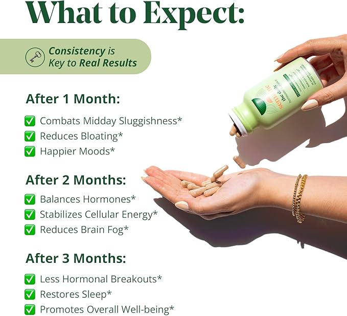 Semaine Daily Hormone Balance – Clearer Skin, Enhanced Moods, Deeper Sleep & Happier Hormones. Hormone-Free, Vegan Capsule, Multi-Symptom Support (60 ct)