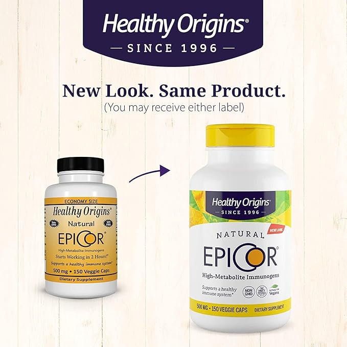 Healthy Origins EpiCor (Immune Protection), 500 mg - Plant-Based Immune Support Capsules - Gluten-Free & Non-GMO Supplement - 150 Veggie Caps