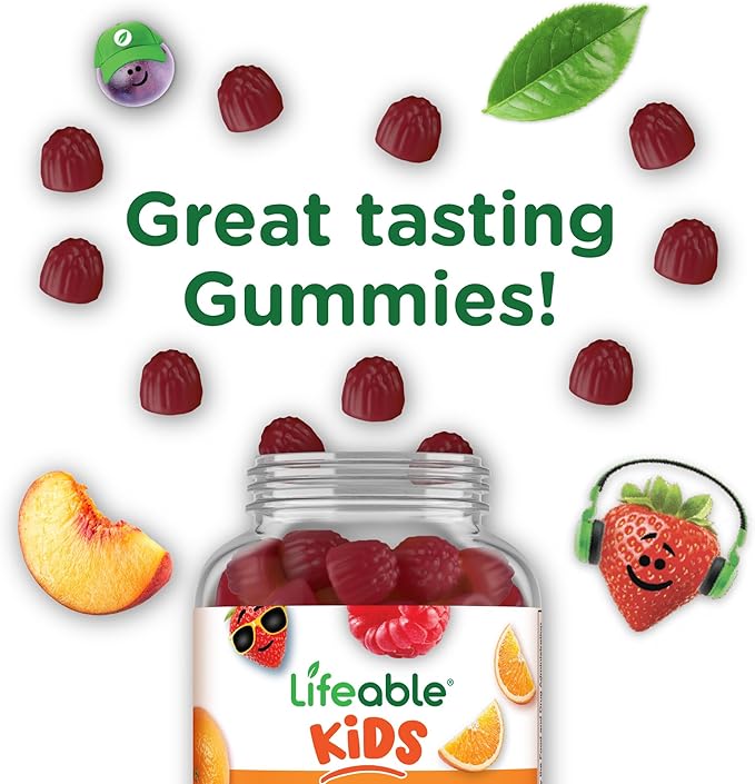 Kids Probiotics Gummies | 2 Billion CFU | Great Tasting Kids Probiotic Gummies | for Gut Health, Digestive Support, and Immune Support | 90 Probiotic Gummies for Kids and Toddlers | Lifeable