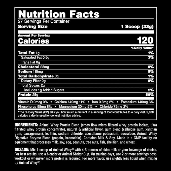Animal Whey Isolate Protein Powder - Loaded for Pre & Post Workout Muscle Builder and Recovery with Digestive Enzymes for Men & Women - 25g Protein, Great Taste, Low Sugar - Strawberry 4 lbs