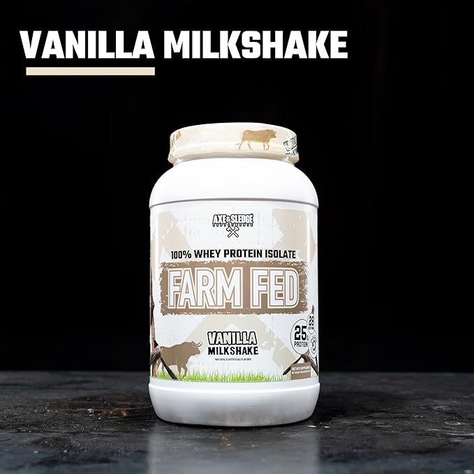Axe & Sledge Supplements Farm Fed 100% Whey Protein Isolate with Digestive Enzymes (Vanilla Milkshake V2)