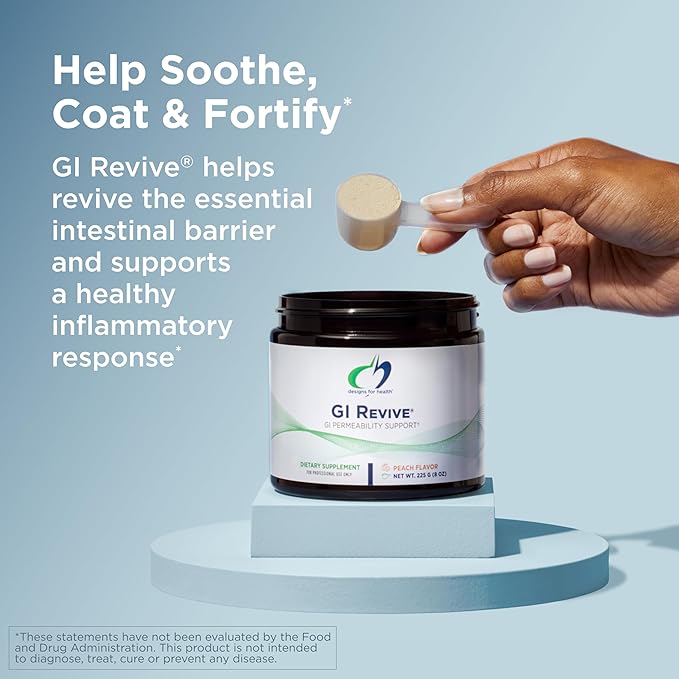 Designs for Health GI Revive Gut Health Powder - L Glutamine & Citrus Pectin for Digestive Health + Slippery Elm, Marshmallow Root & Cat's Claw for Healthy Intestinal Function (28 Servings)