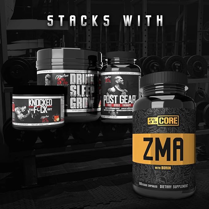 5% Nutrition Core ZMA (with Boron) | Promotes Recovery by Restoring Levels of Zinc, Magnesium & Vitamin B-6 (90 Capsules)