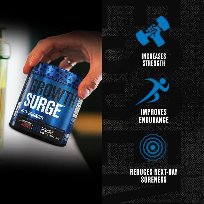Jacked Factory Nutritional Supplement Growth Surge Creatine Post Workout Powder w/L-Carnitine, Daily Muscle Builder & Recovery with Betaine, L-Carnitine L-Tartrate, Unflavored, 10.68 Ounce