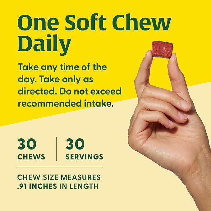 MegaFood Women's One Daily Multivitamin Soft Chews- Multivitamin for Women with Folate, Vitamin B6, Vitamin B12, Biotin, Vitamin D- Delicious Mixed Berry Flavor- Vegetarian, Non-GMO- 30 Chews(2 Pack)