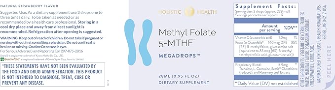 Methyl Folate 5-MTHF Mega Drops™ 28ML (.95 FL oz)