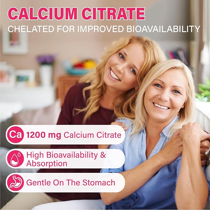 Calcium Citrate Gummies 1200 mg for Adults: Ultimate Absorption Calcium Supplement for Women & Men - Easy to Digest, Vegan - Supports B0ne Strength, Muscle, Immune