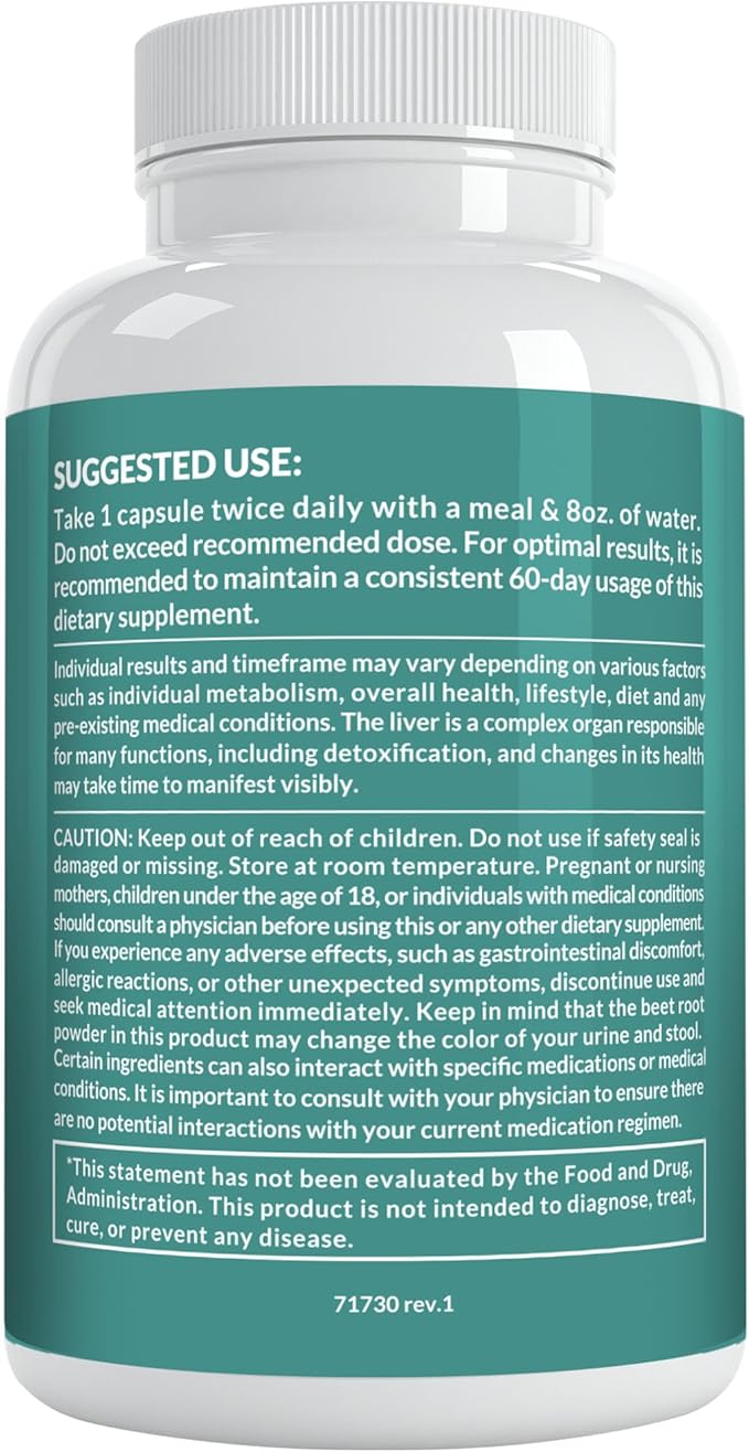 32-in-1 Liver Cleanse Detox & Repair with Milk Thistle and Silymarin, Artichoke Extract and Beetroot Powder for Liver Support with Active Liver Health Formula - 1426mg (90 ct, Pack of 3)