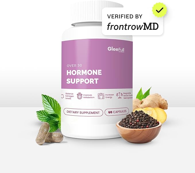 GleeFull Over 30 Hormone Support - Menopause Supplements for Women - Hormone Balance for Women - Hot Flash Relief - Menopause Support