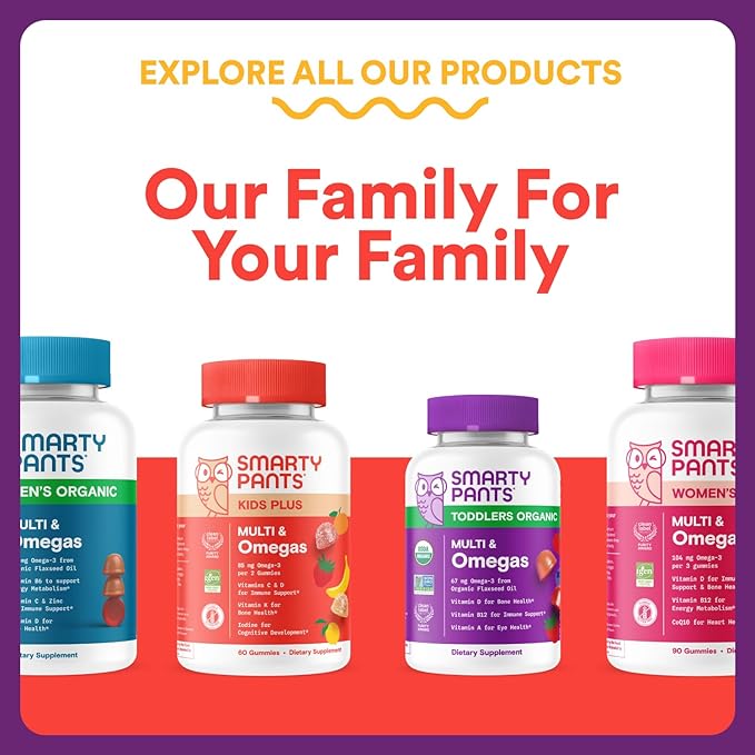 SmartyPants Kids Immunity Elderberry Gummies: Kids Immune Support Supplement, Vitamin C, Vitamin D, Vitamins B6 & B12 and Zinc, Gluten Free, Elderberry Flavor, 60 Count (30 Day Supply)