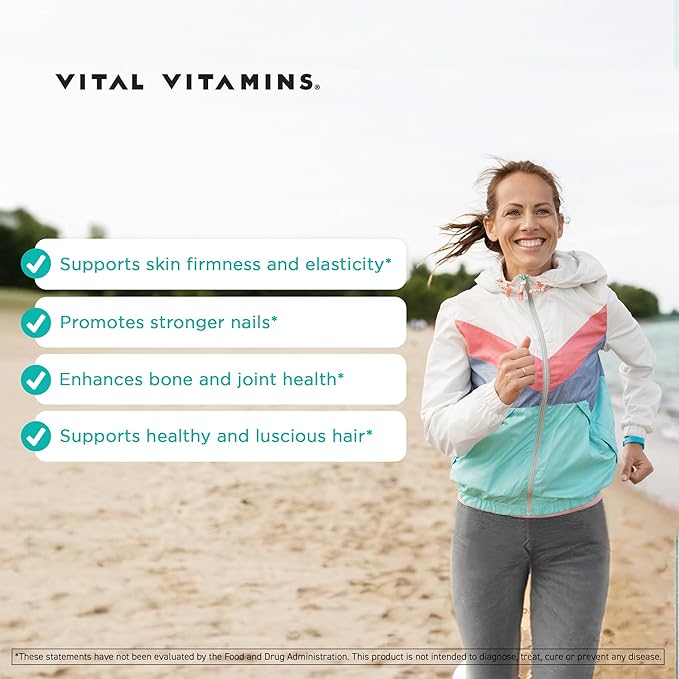 Vital Vitamins Multi Collagen Peptides Powder - Unflavored, Easy to Dissolve - Type I, II, III, V, X - for Women & Men - Promotes Hair, Skin, Nails, & Joint Health - 30 Servings