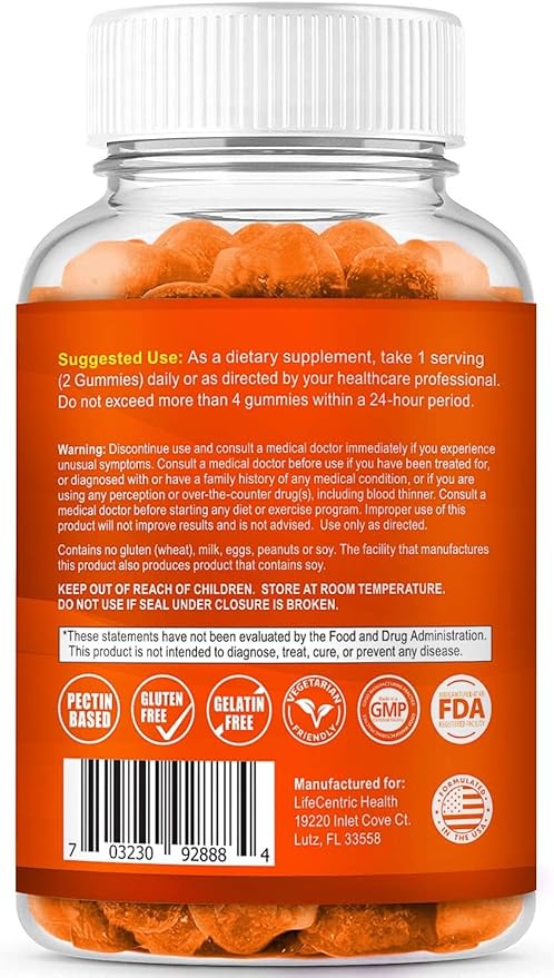 Turmeric Gummies for Adults and Kids | Max Strength Turmeric and Ginger Supplement | Vegan Organic Natural Turmeric Curcumin Gummies for Overall Health | Best Curcumin Supplement with Ginger