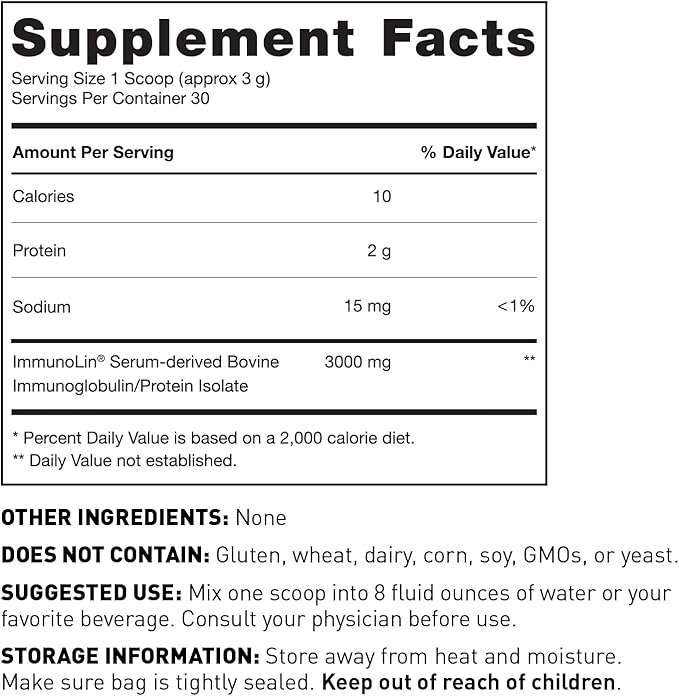Amy Myers MD Gut ImmunIG - Gut Supplement for Gut Health - Digestive Health Supplement for Immune System Support - Immunoglobulin Powder Aids Healthy Gut Function - 90g (30 Servings)