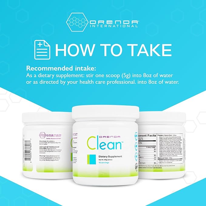 Orenda Clean®: with Peptizyme-SP EN for Digestive Bliss, Aronia Berry, Aloe Vera, and More | Radiant Health | Elevate Your Wellness with The Ultimate Nutrient-Rich Supplement - 80g, 16 Servings