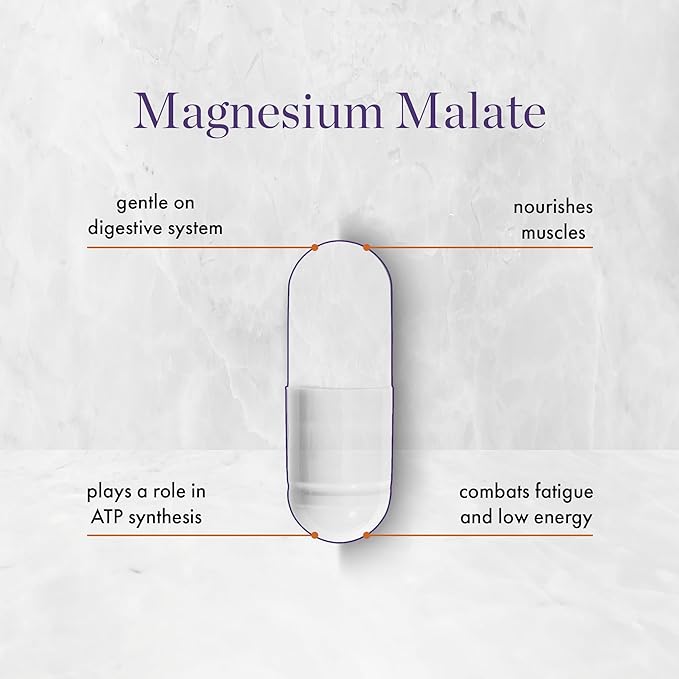 NAOMI Mighty Mg Magnesium Glycinate & Malate Complex 360mg, High Absorption Formula, Elemental Magnesium Supports Heart Health, Strong Bones, Better Sleep, Gluten-Free, Non-GMO, Vegan, 60 Veggie Caps