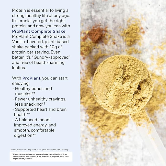 Gundry MD® Pro Plant Complete Shake™ High-Fiber Plant Protein Blend, 20 Servings (Vanilla)
