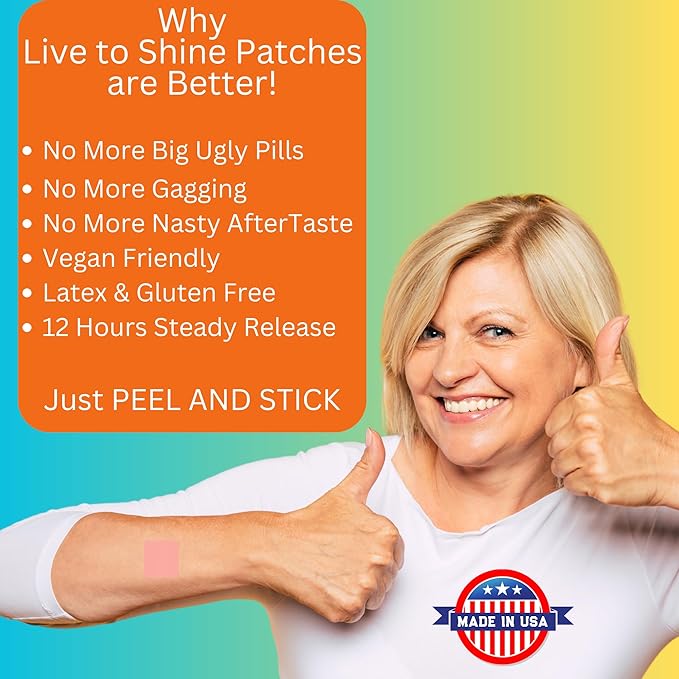 Live To Shine Multi Plus Topical Patch - USA Made - 30 Days Supply from