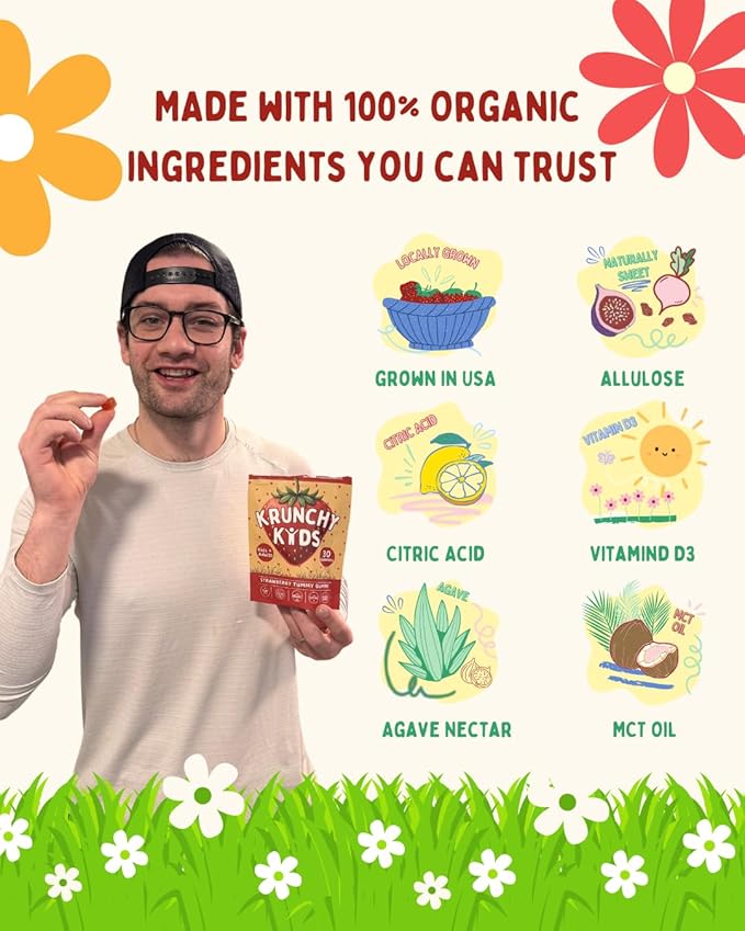 5,000IU Adult Vitamin D3 Gummies - Organic, Plant-Based, Non-GMO, Sugar-Free, Low Glycemic | Supports Bones, Immunity, Mood & Sleep