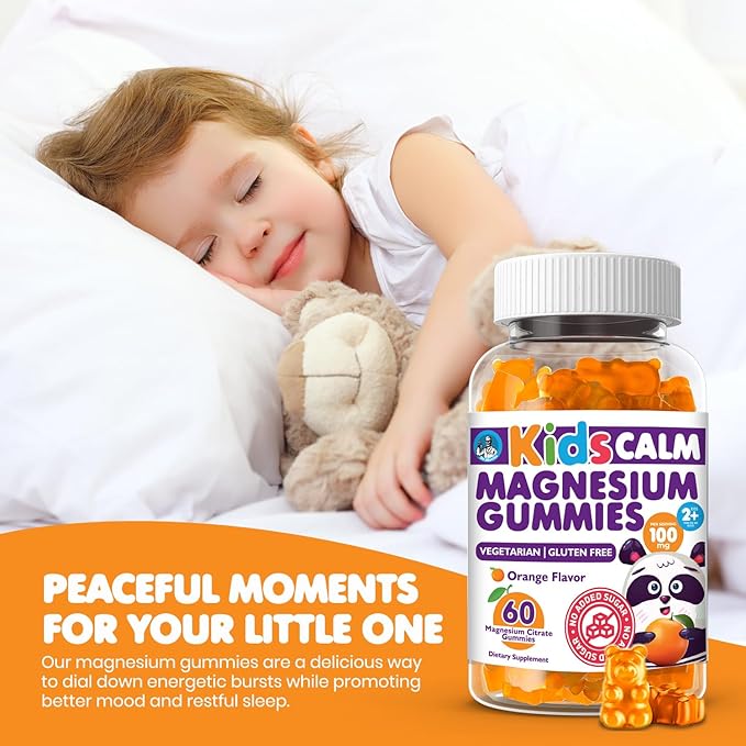 DR. MORITZ Sugar-Free Calm Magnesium Gummies for Kids and Adults - Non-GMO Magnesium Citrate Gummies - Orange Flavor - 2-Pack (120 Count)