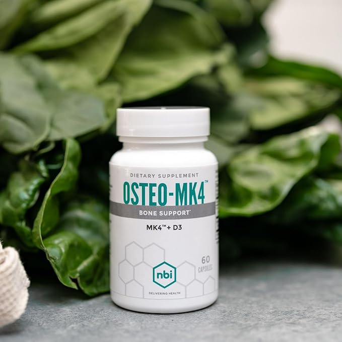 Osteo-MK4 Bone Support | Vitamin D & K Complex | 45mg Vitamin K2 (MK4) for Strong Bone Health & Function | 60ct Veggie Capsules