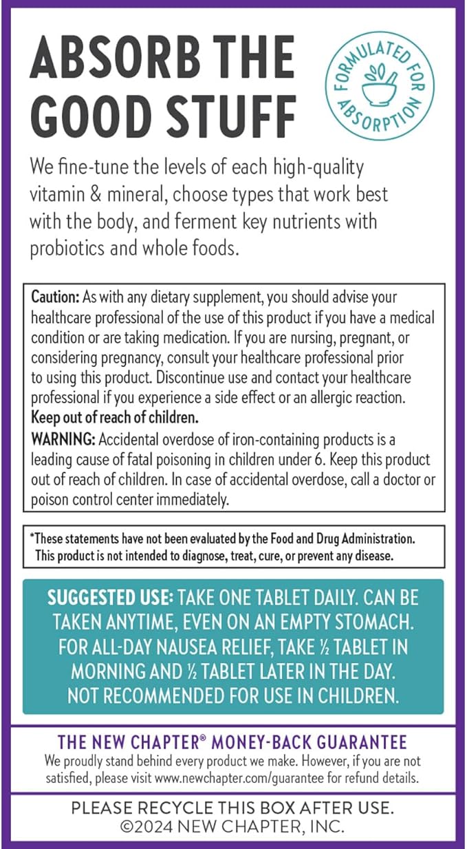 New Chapter Prenatal Vitamins, One Daily Prenatal Multivitamin with Methylfolate + Choline for Healthy Mom & Baby, Gluten Free & Non-GMO, 90 Count