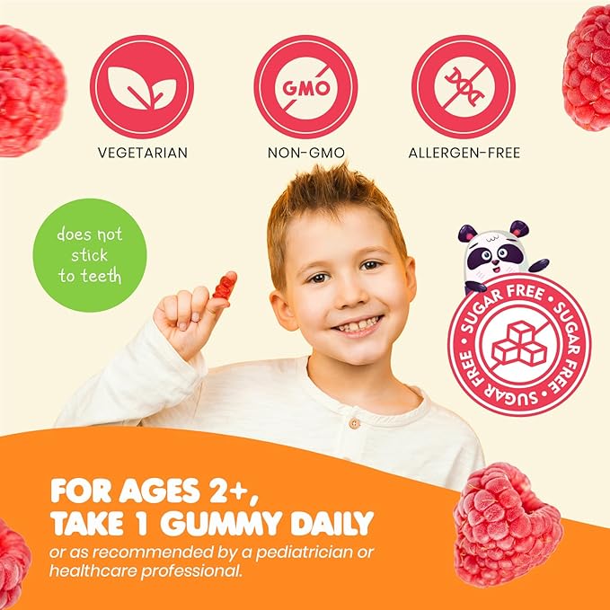 DR. MORITZ Sugar-Free Calm Magnesium Gummies for Kids and Adults - Non-GMO Magnesium Citrate Gummies - Raspberry Flavor - 2-Pack (60 Count)
