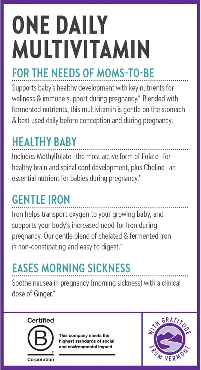 New Chapter Prenatal Vitamins, One Daily Prenatal Multivitamin with Methylfolate + Choline for Healthy Mom & Baby, Gluten Free & Non-GMO, 90 Count