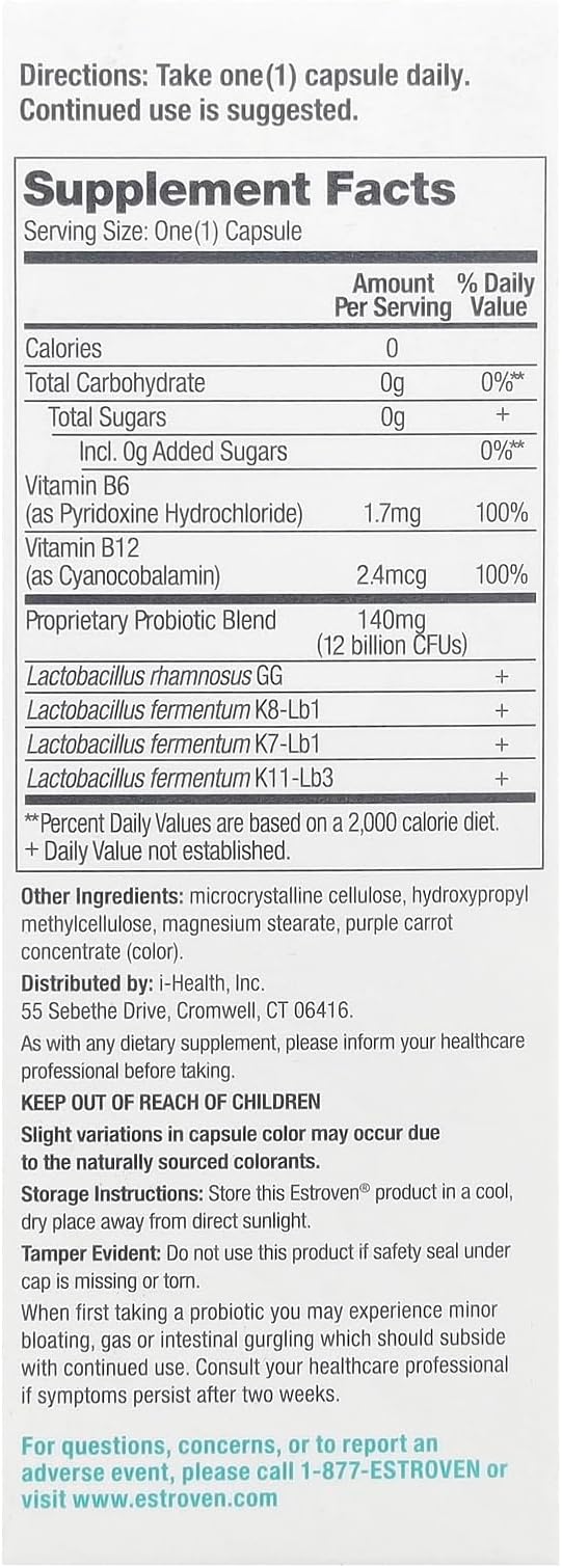 Estroven SlimBiotics, Weight Management Menopause Supplements for Women, 30 Capsules, B Vitamins to Support Metabolic Health, Probiotics for Digestive Health to Provide Gas & Bloating Relief
