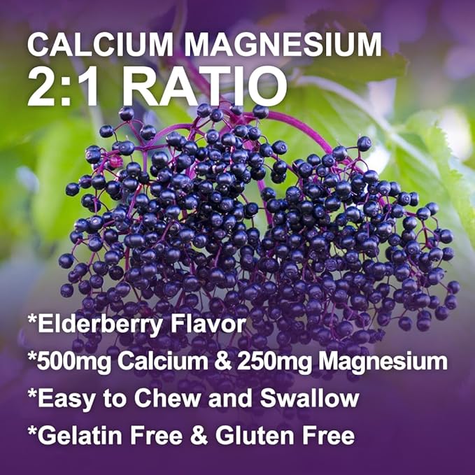 Calcium Magnesium Zinc Gummies with Vitamin D3 - High Absorption Complex Calcium Supplement with Sea Moss, Elderberry for Bone, Muscles, Immune, Mood & Sleep Support, Vegan - 60 Gummies (2 Pack)