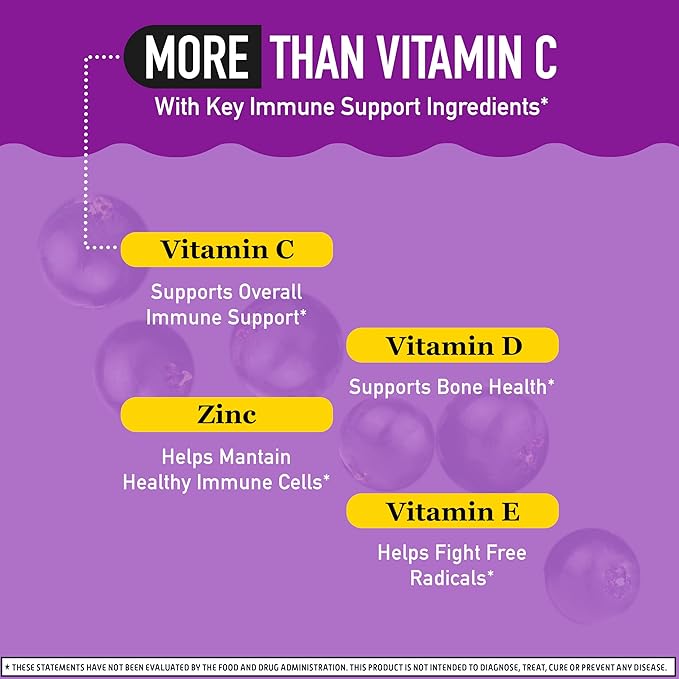 Airborne Elderberry + Zinc & Vitamin C Gummies For Adults, Immune Support Vitamin D & Zinc Gummies with Powerful Antioxidant Vitamins C D & E - 130 Gummies, Elderberry Flavor