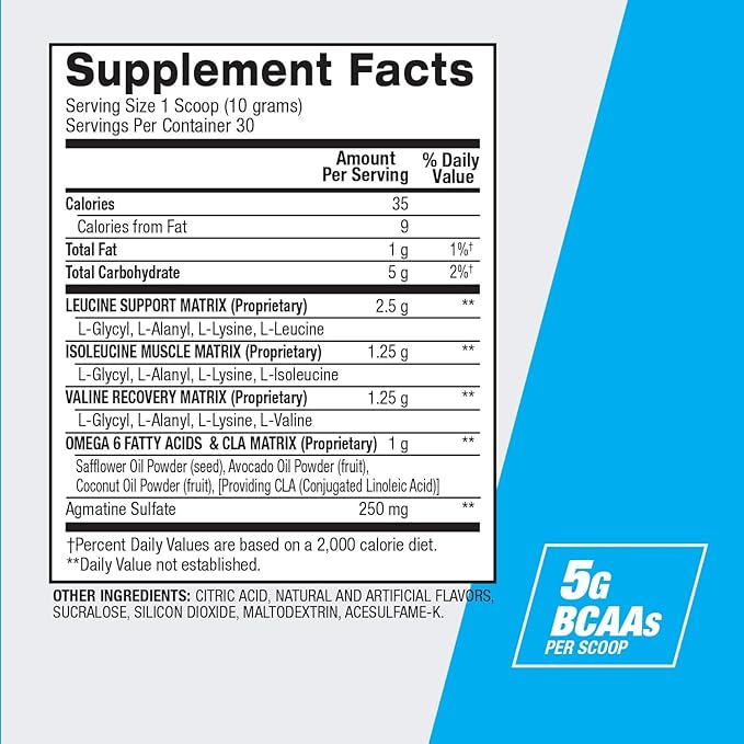 BPI Sports Best BCAA - BCAA Powder - Branched Chain Amino Acids - Muscle Recovery - Muscle Protein Synthesis - Improved Performance – Hydration – Blueberry Lemonade - 35 Servings - 12.34 oz