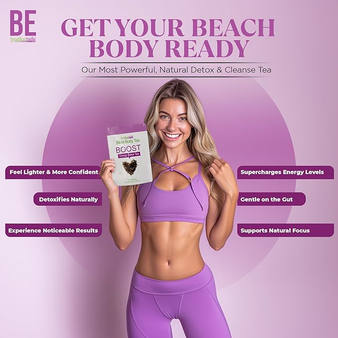 Bikini Body Detox Tea for Women. Enhances Energy, Digestion, Focus Natural Caffeine (30 Ct)