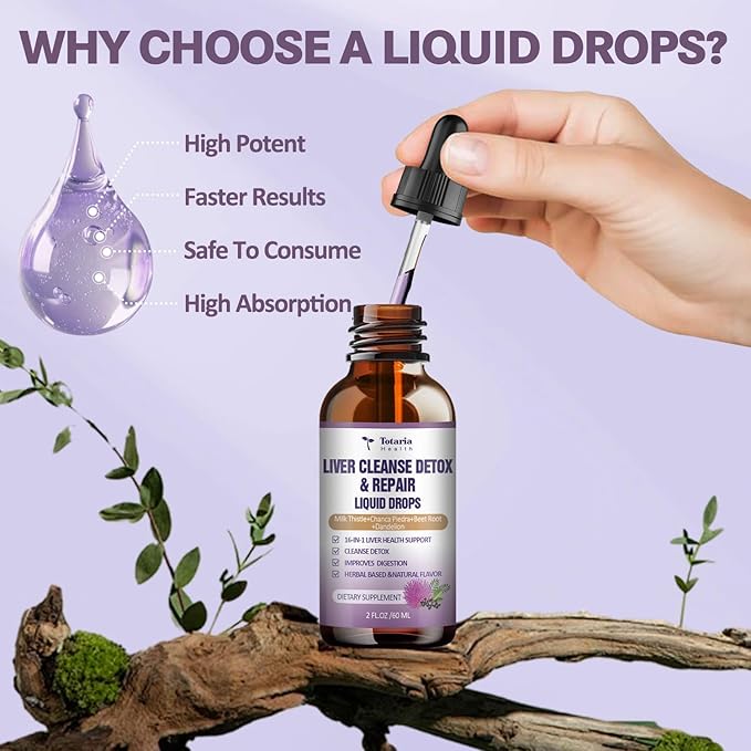 Liver Cleanse Detox & Repair Liquid,1100mg Milk Thistle Supplement Dandelion Root and 16+ Herbs for Liver Support Active Liver Health Formula No Sugar Vegan Non-GMO and All-Natural