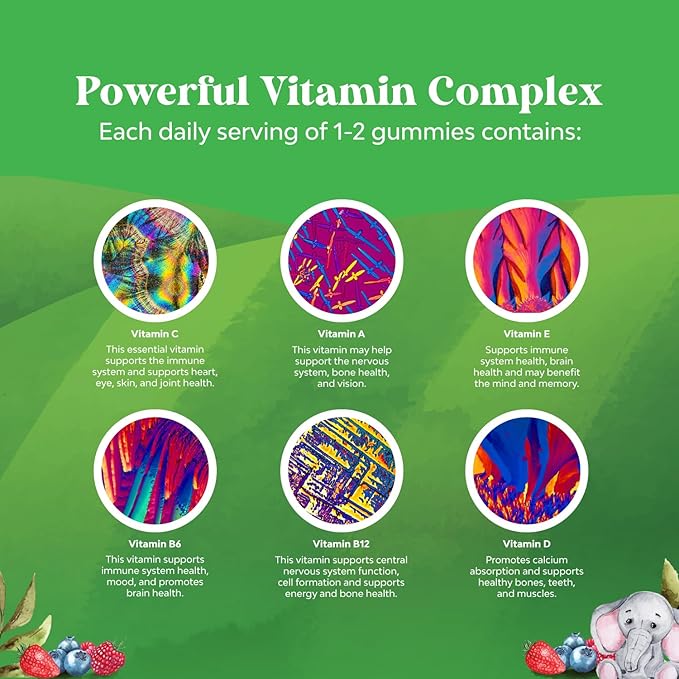 USDA Organic Kids Multivitamin Gummies - Vegan Organic Multivitamin for Kids 2+ with 14 Essential Vitamins and Minerals - Daily Gummy Multivitamins Vegan Nut Free & Non-GMO (120 Count)